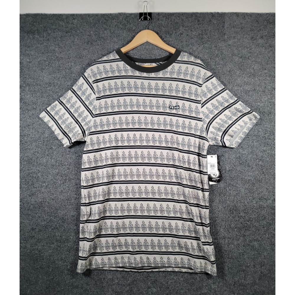 NEW Volcom Modern-Fit Bone Stamp Short Sleeve T-Shirt Mens Large Skater Grunge